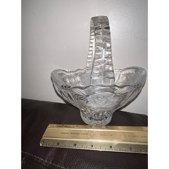 Anna Hutte Bleikristall 24% Lead Crystal Vintage Footed Basket 6"x4.5"x7"Germany - Picture 6 of 6